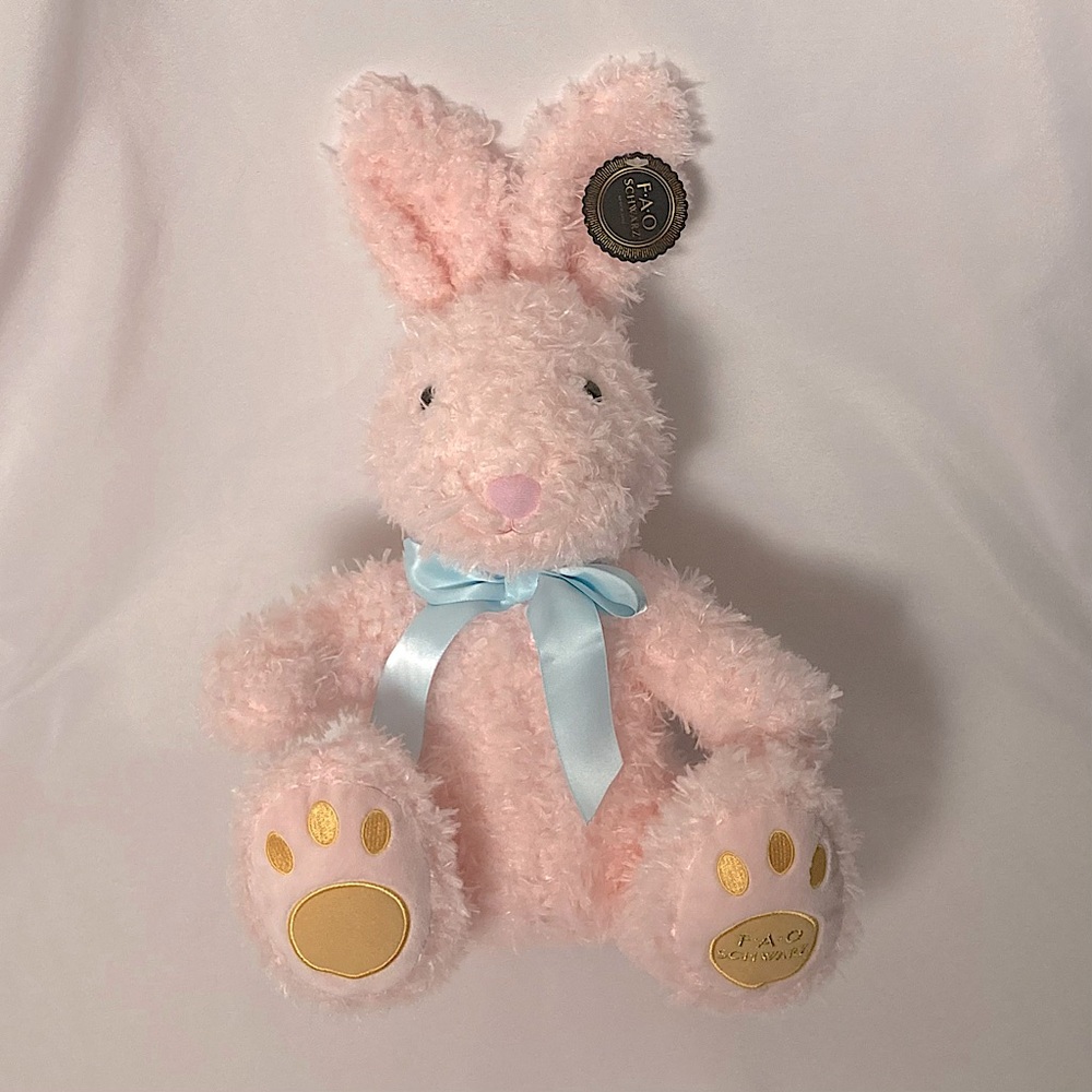 ⭐️ FAO Schwartz 16” Large Pink Easter Bunny Rabbit